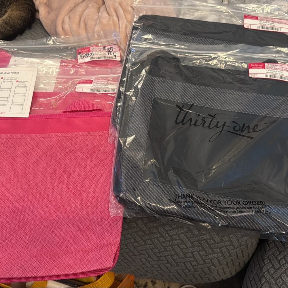 Thirty-One Pink and Black Tote Collection